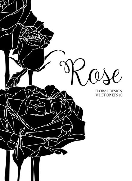 黑玫瑰卡 — 图库矢量图片
