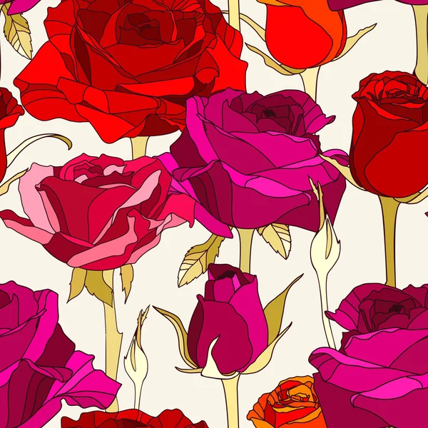 Fondo con rosas decorativas . — Vector de stock