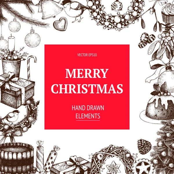 Holiday invitation or greeting card — 스톡 벡터