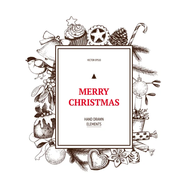 Carte de vœux de Noël Vintage — Image vectorielle