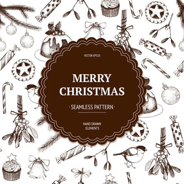 Vintage christmas decoratie — Stockvector