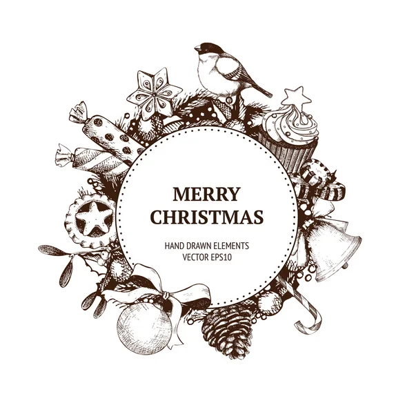 Décoration de Noël vintage — Image vectorielle