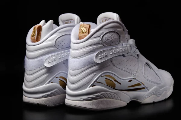 Nike Air Jordan Retro Ovo Drake White Color Way Sneakers — 图库照片