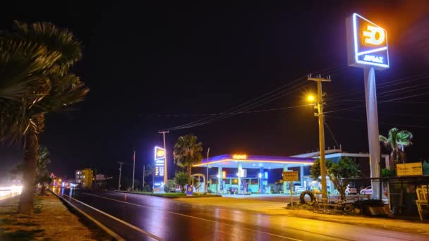 Light trails of cars in the night timelapse — Vídeo de Stock