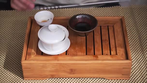 Ceremonia del té chino — Vídeo de stock