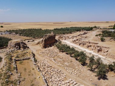 Kuzey Mezopotamya 'daki Doğu Roma kale şehri Dara' nın kalıntıları.