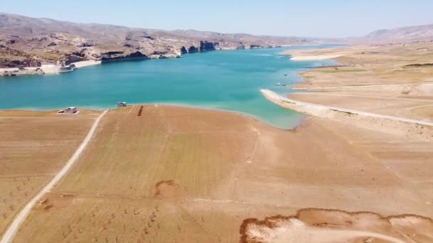 Vattenreservoar vid floden Tigris — Stockvideo