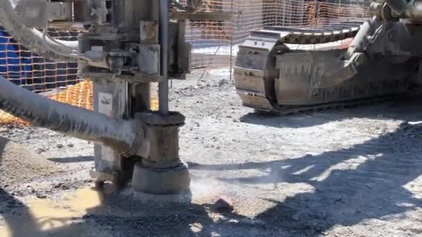 Drilling works at construction site — Stock Video