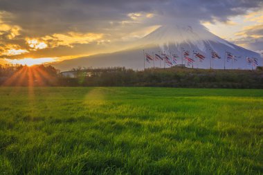 Mt. Fuji ve sazan flama