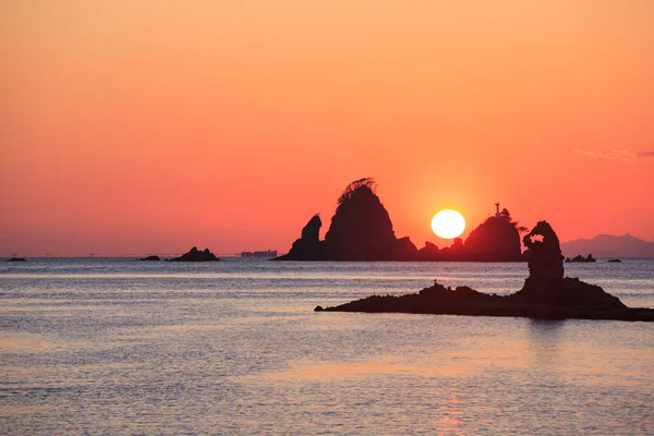 Ootago узбережжя заходу сонця Стокова Картинка