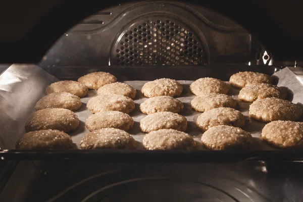 stock image Delicious cookies baked in oven