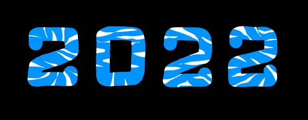 Ano Tigre Água 2022 Inscrição Alegre Feita Números Azuis Com — Fotografia de Stock