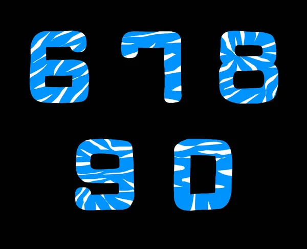 Set Original Blue Numbers White Stripes Skin Tiger Year Blue — 图库照片