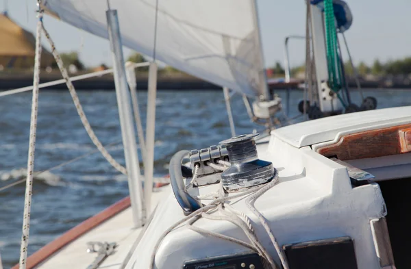 View on deck of sailing yacht — Stock Photo, Image