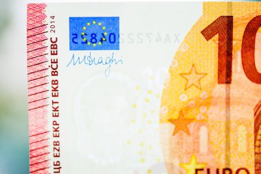 Ten Euro Paper Note currency detail clipart