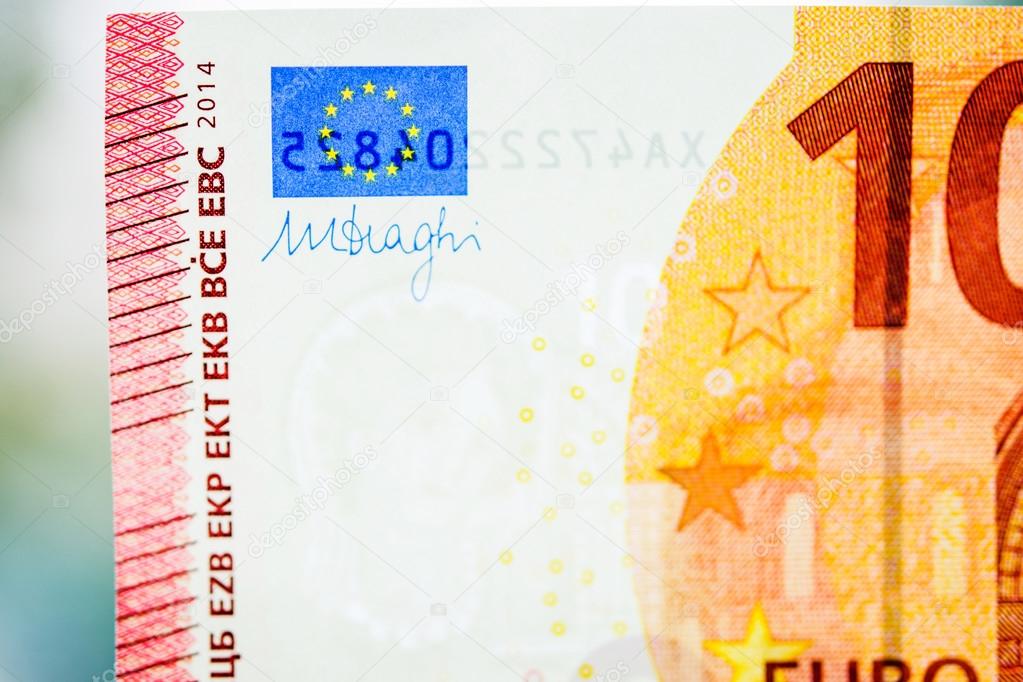 Ten Euro Paper Note currency detail