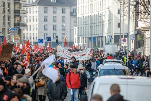 Protesta contra las reformas laborales en Francia —  Fotos de Stock