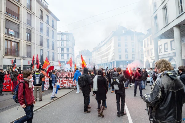 フランスで労働改革に抗議します。 — ストック写真