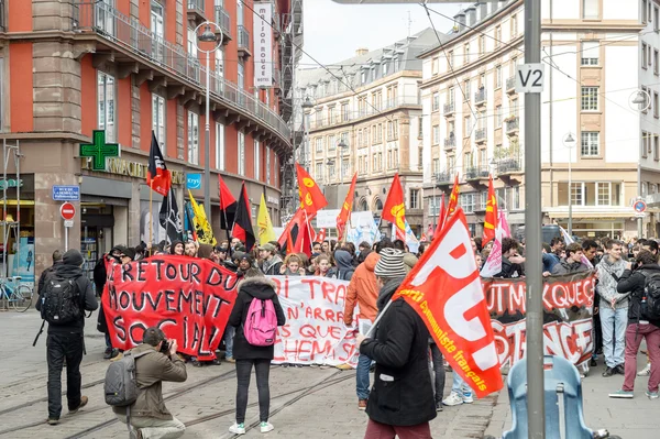 Protesto contra as reformas trabalhistas em França — Fotografia de Stock