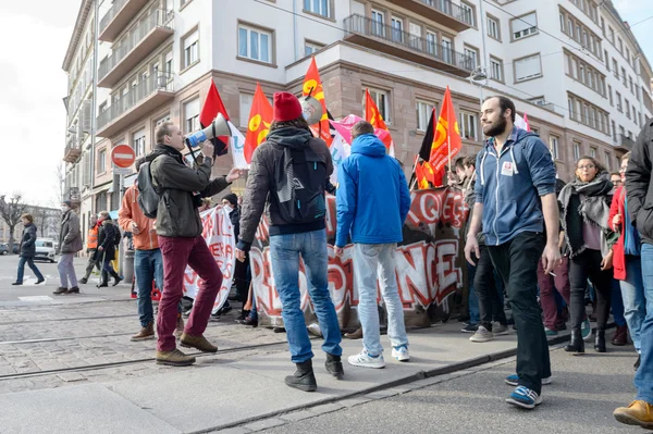 Protesta contra las reformas laborales en Francia — Foto de Stock