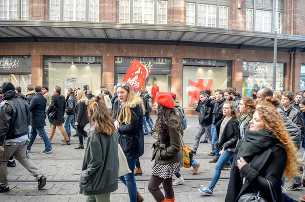 Protesto contra as reformas trabalhistas em França — Fotografia de Stock