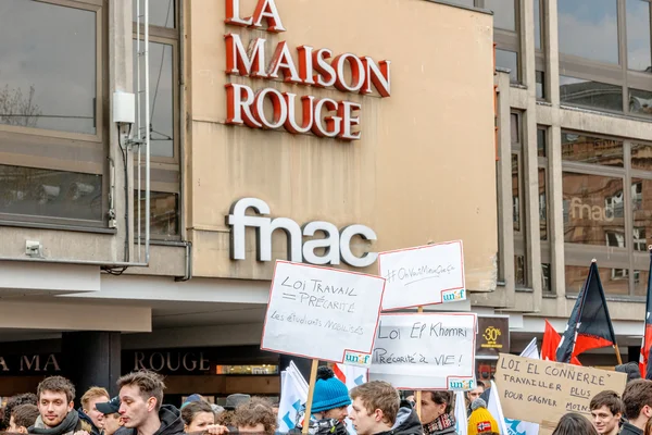 Protesta contra las reformas laborales en Francia — Foto de Stock