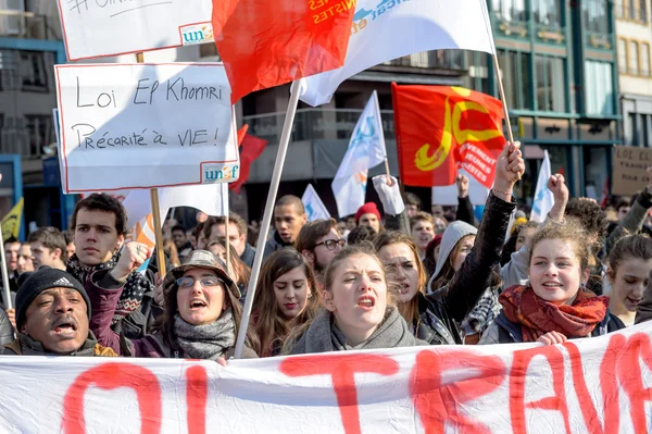 Protesta contro le riforme laburiste in Francia — Foto Stock
