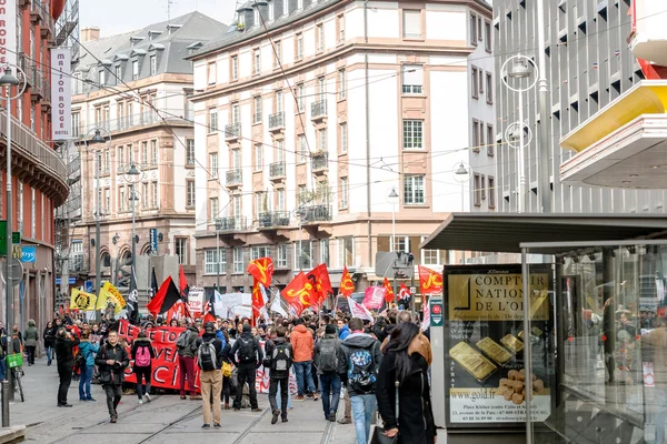 Protesto contra as reformas trabalhistas em França — Fotografia de Stock