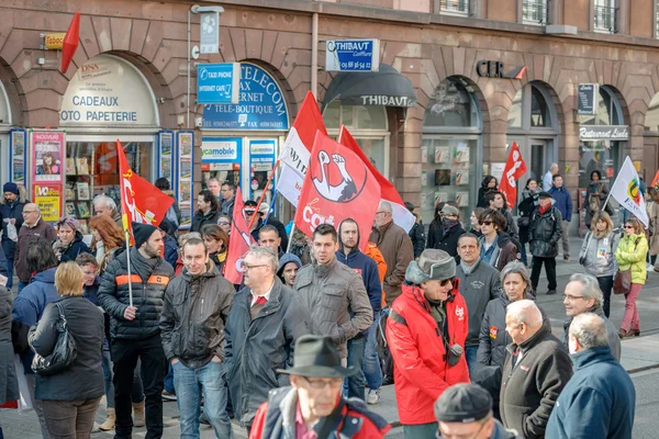 Protesta contra las reformas laborales en Francia — Foto de Stock