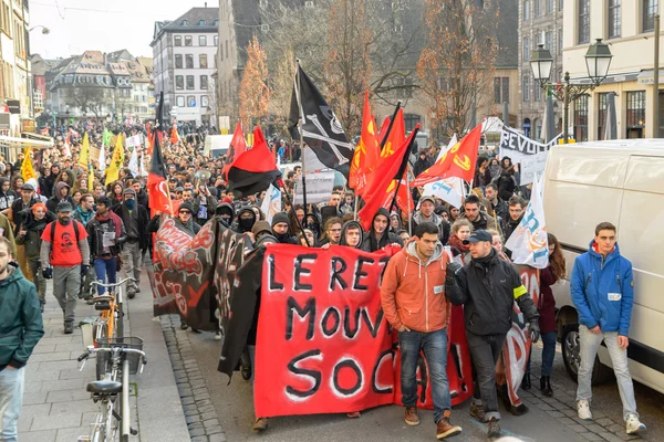 Fransa'da emek reformları karşı protesto — Stok fotoğraf