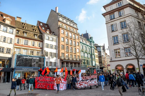 Protesta contra las reformas laborales en Francia — Foto de Stock