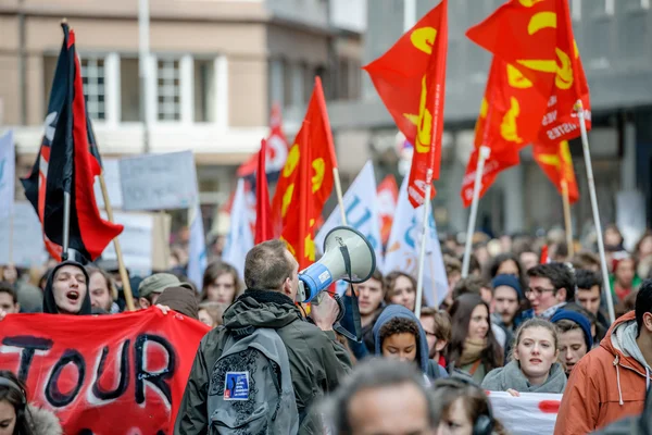 Protest przeciwko pracy reformy we Francji — Zdjęcie stockowe