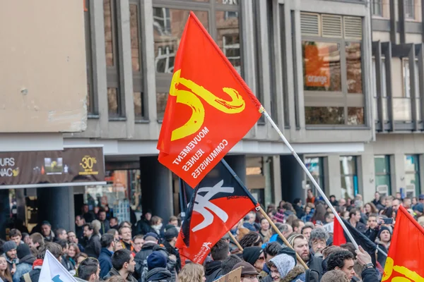 Protesto contra as reformas trabalhistas em França — Fotografia de Stock