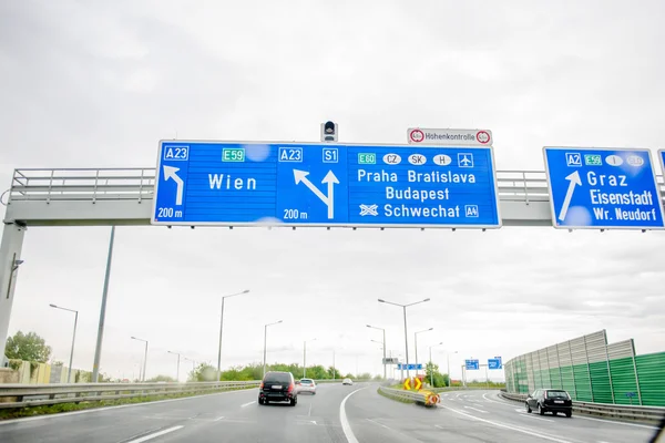 Austrian Federal Motorway highway direction sign — Stock Photo, Image