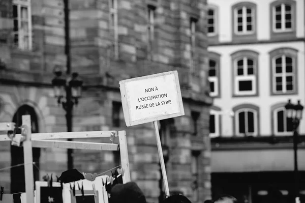 Protestos da diáspora síria contra a guerra síria — Fotografia de Stock