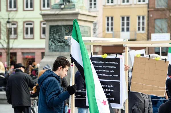 Diáspora siria protesta contra guerra siria — Foto de Stock
