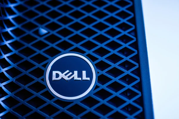 Dell-Logo auf leistungsstarkem Arbeitsplatz — Stockfoto