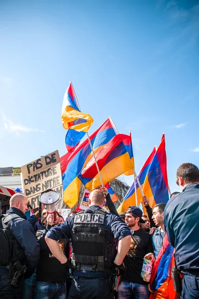 Azerbaijan Armenia conflict protest — Stock Photo, Image