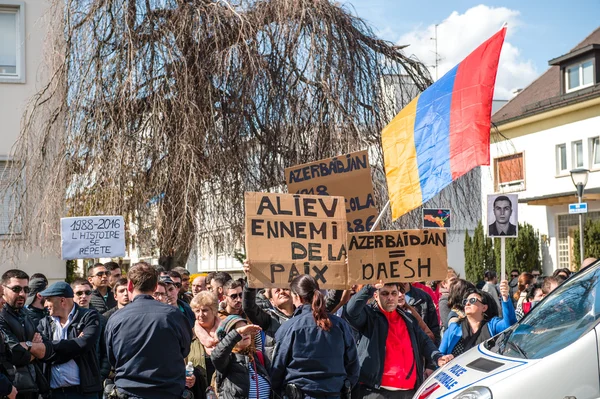 Азербайджан-Вірменія конфлікт протест — стокове фото