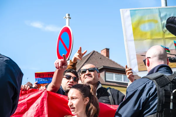 Azerbaijan Armenia conflict protest — Stock Photo, Image