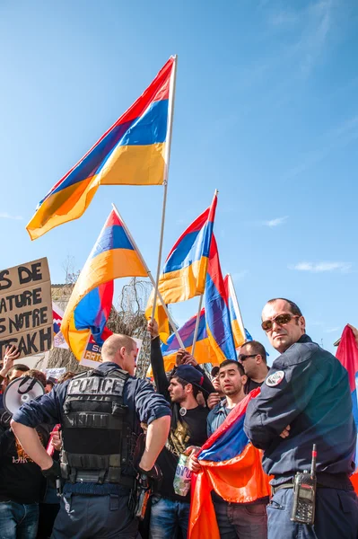 Azerbaijan Armenia conflict protest — Stock Photo, Image