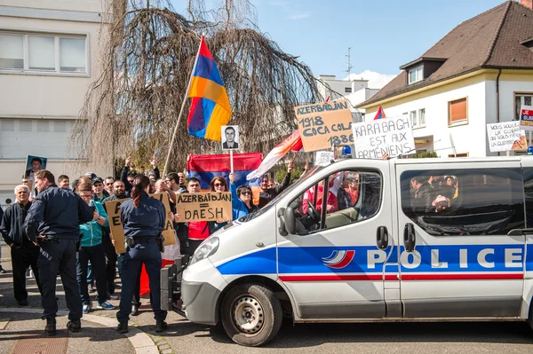 Азербайджан-Вірменія конфлікт протест — стокове фото