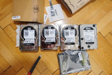 Multiple HDD from 1 tb to 6 Tb clipart