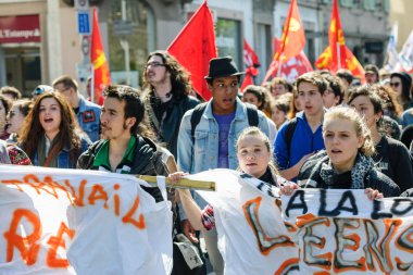 Fransa'da emek reformları karşı Nisan protesto