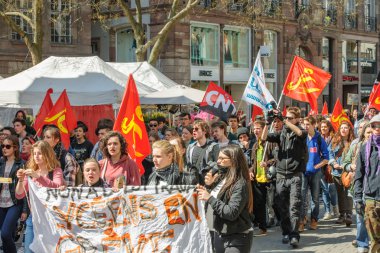 April protest against Labour reforms in France clipart