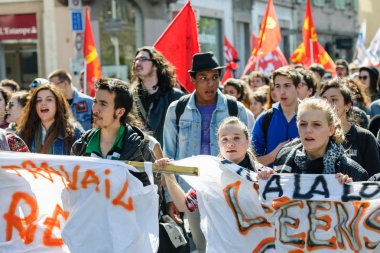 Fransa'da emek reformları karşı Nisan protesto
