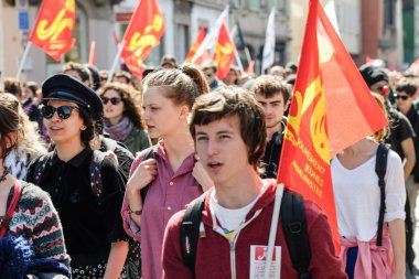 Fransa'da emek reformları karşı Nisan protesto