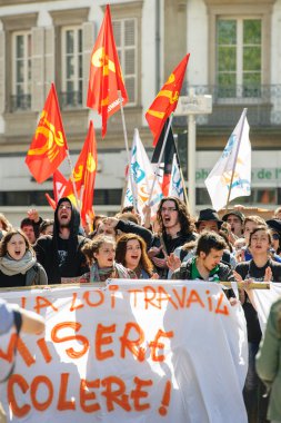 Fransa'da emek reformları karşı Nisan protesto