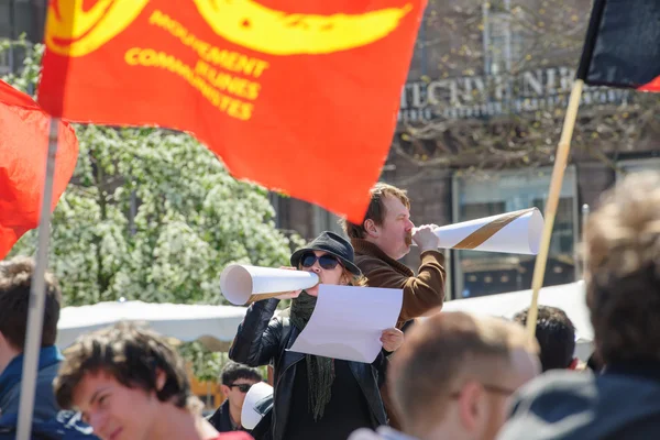 Kwietnia protest przeciwko pracy reformy we Francji — Zdjęcie stockowe