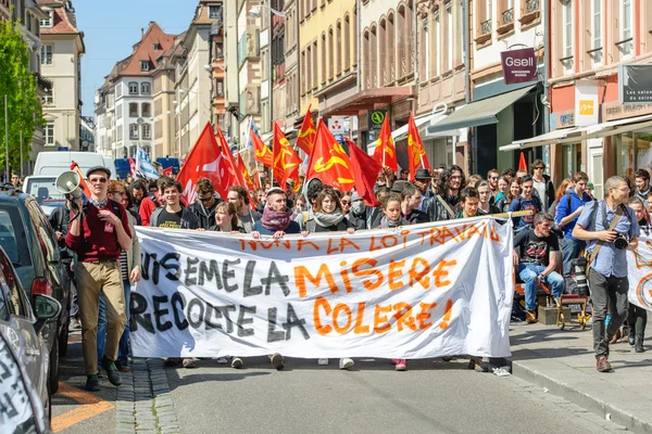 Abril protesto contra as reformas trabalhistas na França — Fotografia de Stock